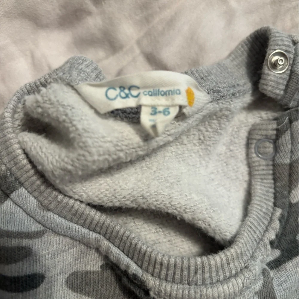 C&C California one piece gray camo 3-6 months